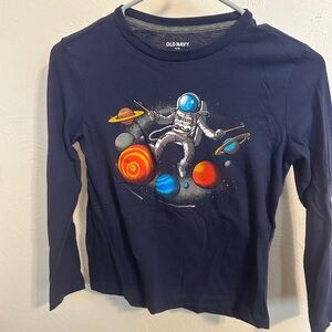 Boys size 8 Old Navy Kids Space Adventure Long Sleeve Tee - Dark Blue